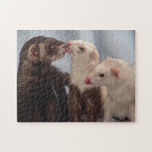 Ferret Puzzle - Three Ferret Friends Love Legpuzzel (Horizontaal)