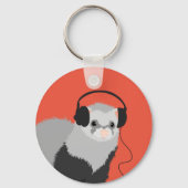 Ferret QR-code Music Lover Sleutelhanger (Voorkant)