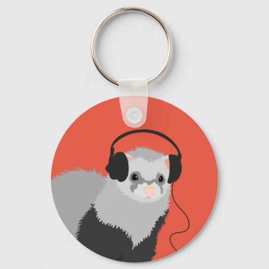 Ferret QR-code Music Lover Sleutelhanger (Voorkant)