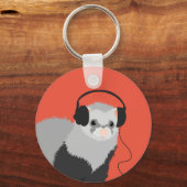 Ferret QR-code Music Lover Sleutelhanger (Voorkant)