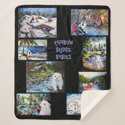 ferret rainbow bridge sherpa blanket deken (Voorkant)