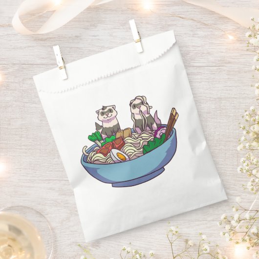 Ferret Ramen Noodles Anime Kawaii Japans Otaku G Bedankzakje (Geknipt)