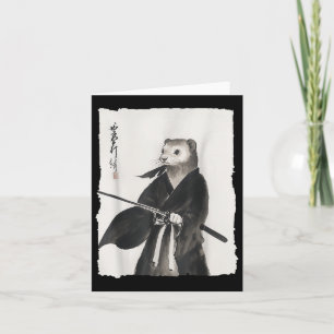 Ferret Samurai Janpanese Warrior Art Anime Kaart