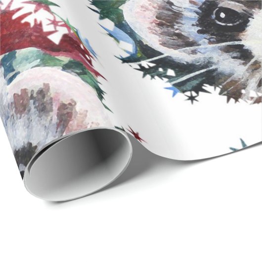 Ferret & Santa Hat Kerst inpakpapier (Rol Hoek)