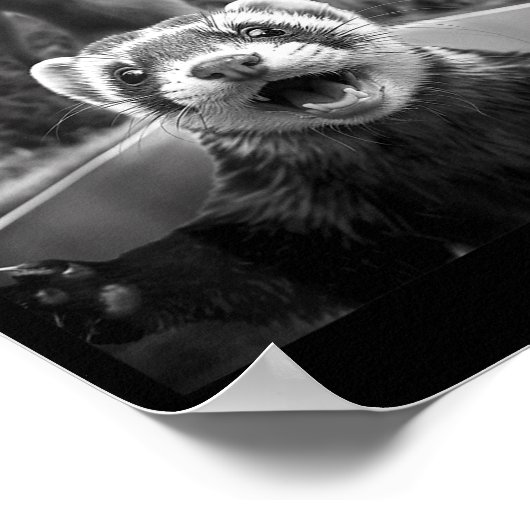 Ferret Selfie With Bigfoot Funny For Men Women Kid Poster (Hoek)