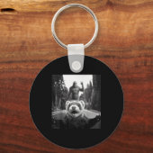 Ferret Selfie With Bigfoot Funny For Men Women Kid Sleutelhanger (Voorkant)