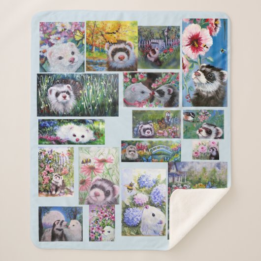 Ferret Sherpa Blanket Deken (Voorkant)