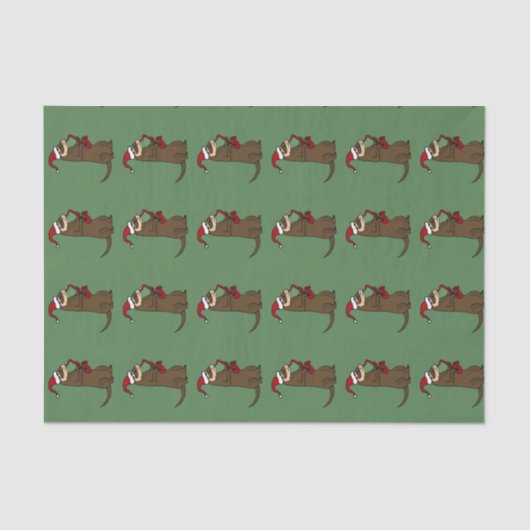 Ferret Speelt Saxophone-kerstcadeaupapier Tissuepapier (Voorkant)