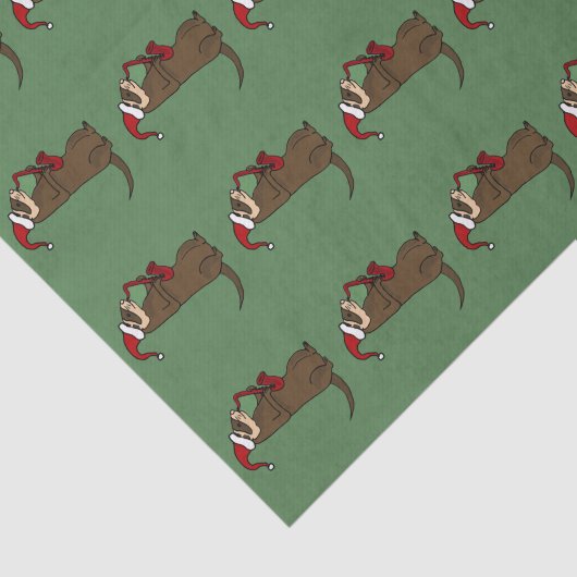 Ferret Speelt Saxophone-kerstcadeaupapier Tissuepapier (Detail)