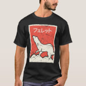"Ferret"  Stijl Japans design T-shirt (Voorkant)