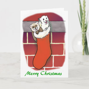 Ferret Stocking Stuffers Feestdagen Kaart