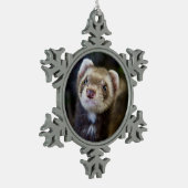 Ferret Tin Sneeuwvlok Ornament (Links)