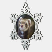Ferret Tin Sneeuwvlok Ornament (Rechts)