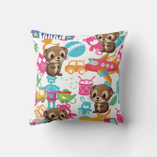 Ferret Toys Pattern Kussen (Achterkant)