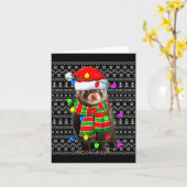 Ferret Ugly Xmas Lighting Santa Ferret Christmas Kaart (Gele Bloem)