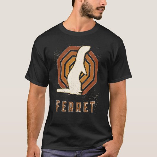 Ferret Vintage Retro Classic Animal Love T-shirt (Voorkant)