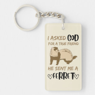 Ferret Vriend Schattig Funny Pet Animal Bestie Sleutelhanger