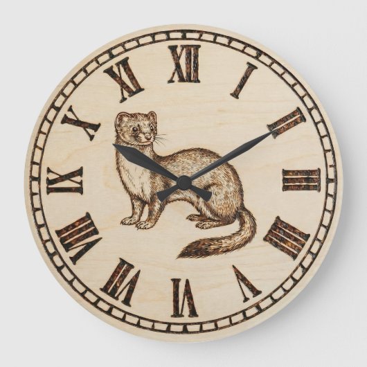 Ferret Wall Clock - Playful Charm & Warmth Grote Klok (Voorkant)