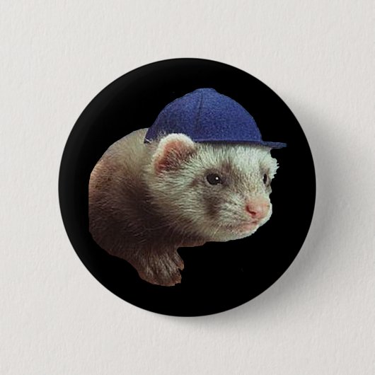 Ferret Wearing Pet Ronde Button 5,7 Cm (Voorkant)