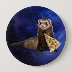 Ferret Weasel PIzza Slice Nebula Space Ronde Button 4,0 Cm