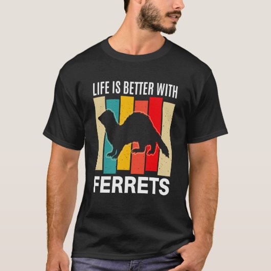 Ferret with Ferrets Ferret T-shirt (Voorkant)