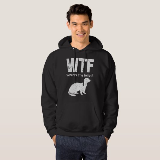 Ferret Wtf Wheres the Ferret Hoodie (Voorkant volledig)