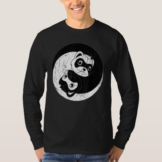 Ferret Ying Yang Domesticated Polecat Dierenvriend T-shirt (Voorkant)