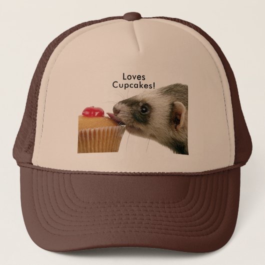 Ferrets Love Cupcakes Hat Trucker Pet (Voorkant)