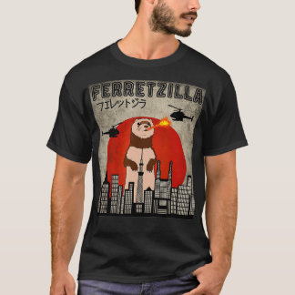 Ferretzilla  Funny Ferret Japanse Sunset T-shirt