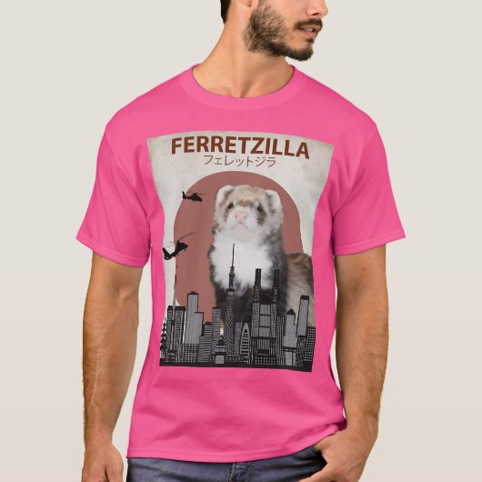 Ferretzilla - Funny Ferret Monster T-shirt (Voorkant)
