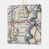 Ferriday LA  Map Keramisch Ornament (Links)