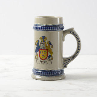 Ferrier Coat of Arms Stein - Family Crest Bierpul
