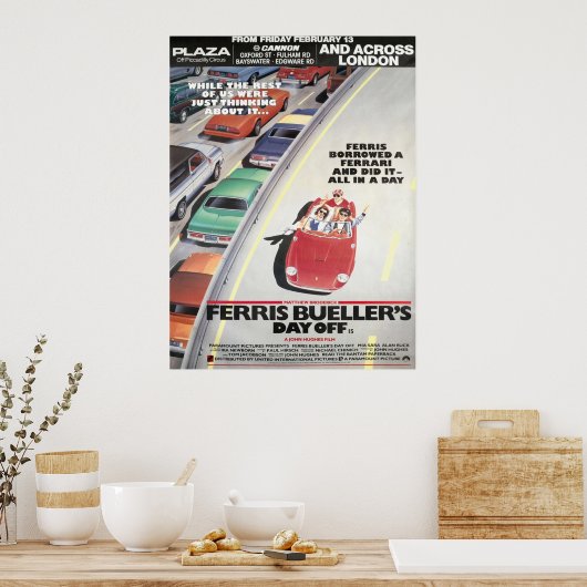 Ferris Buellers Day Off 1986 London Advance Bus St Poster (Keuken)
