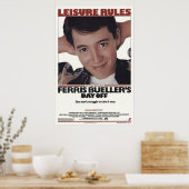 Ferris Buellers Day Off 1986 vrijetijdsregels Poster (Keuken)