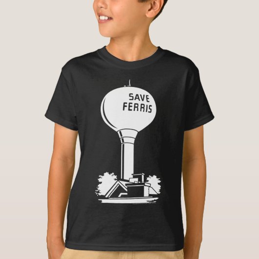 Ferris Bueller's Day Off Save Ferris Watertower T-shirt (Voorkant)