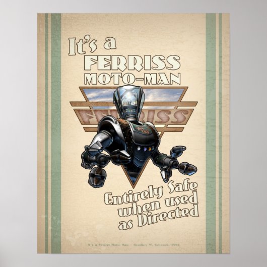 Ferris Moto-Man Retro Robot poster (16x20 inch) (Voorkant)