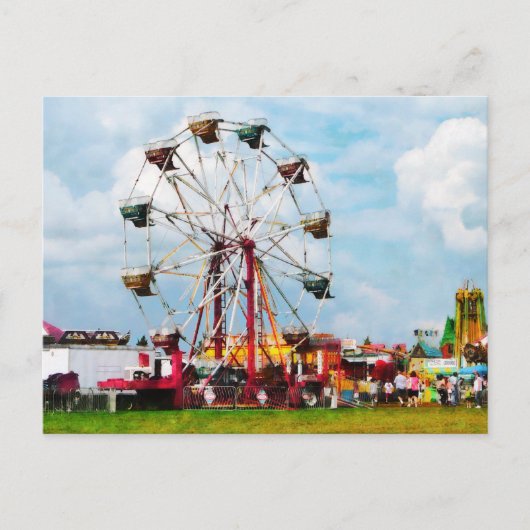 Ferris Wheel Against Blue Sky Briefkaart (Voorkant)