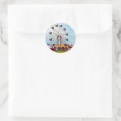 Ferris Wheel Against Blue Sky Ronde Sticker (Tas)