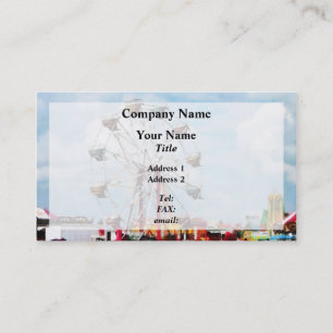 Ferris Wheel Against Blue Sky Visitekaartje