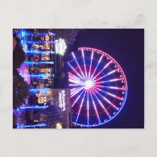 Ferris Wheel bij nacht Briefkaart (Voorkant)