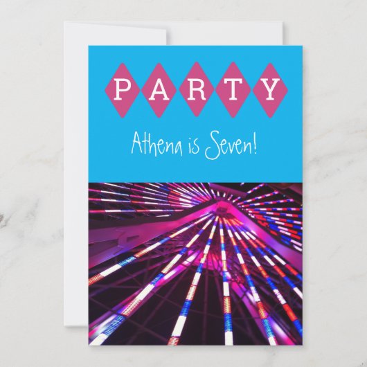 Ferris Wheel Carnaval Uitnodiging voor verjaardag (Voorkant)