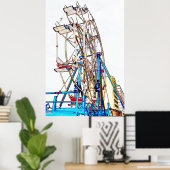 Ferris Wheel-Chalk Outline van Shirley Taylor Poster (Thuiskantoor)
