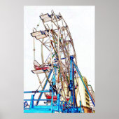 Ferris Wheel-Chalk Outline van Shirley Taylor Poster (Voorkant)