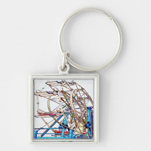 Ferris Wheel-Chalk Outline van Shirley Taylor Sleutelhanger (Voorkant)