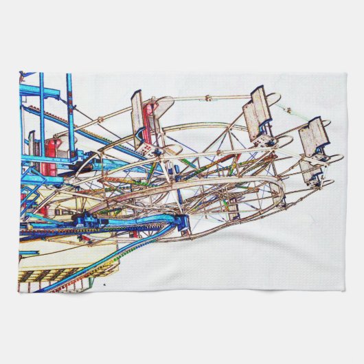 Ferris Wheel-Chalk Outline van Shirley Taylor Theedoek (Horizontaal)