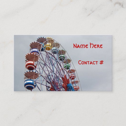 Ferris Wheel Children Play Date Card Contactkaartje (Voorkant)