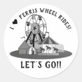 Ferris Wheel Day Ronde Sticker (Voorkant)