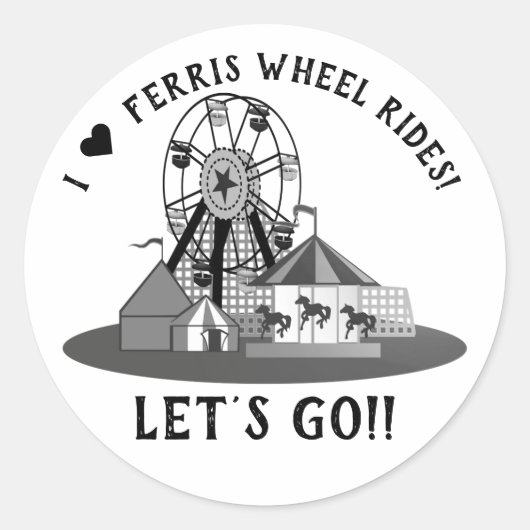 Ferris Wheel Day Ronde Sticker (Voorkant)