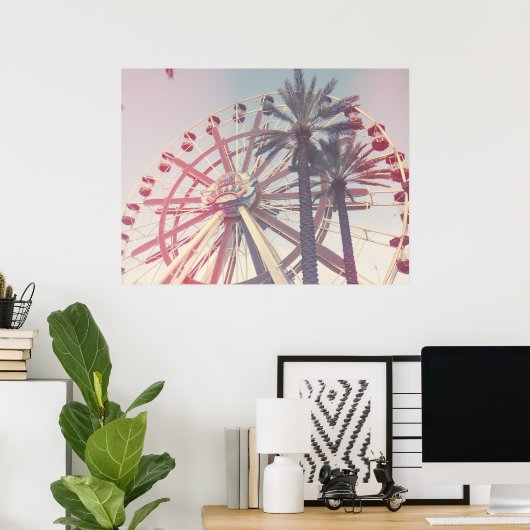 Ferris Wheel en Palms Poster (Thuiskantoor)