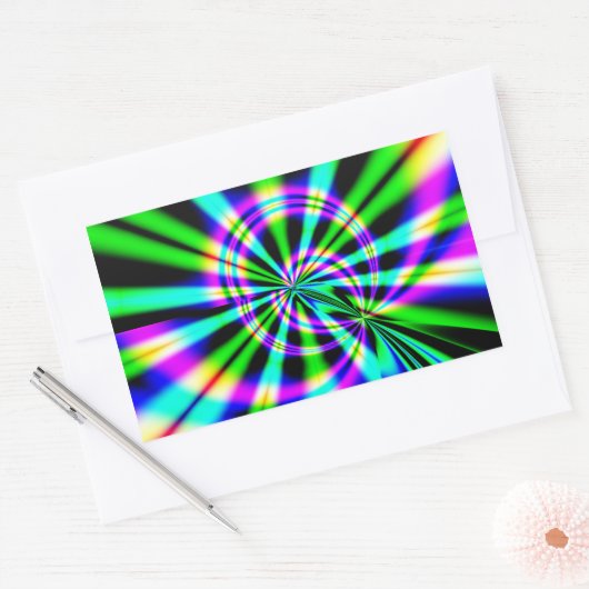 Ferris Wheel Fractal Art Rechthoekige Sticker (Envelop)